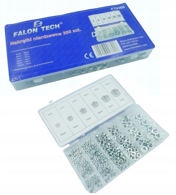 Sett rostfri muttrar 300 st M3-M10