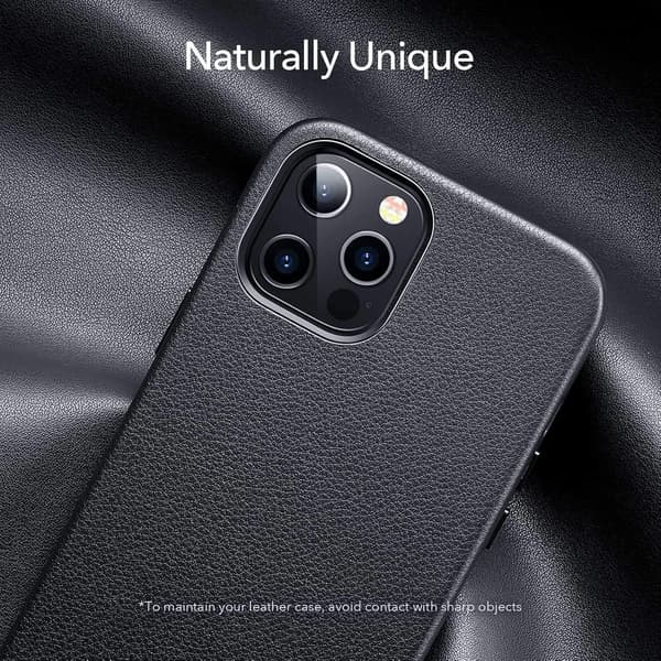 Apple iPhone 12 Pro Max -kotelo, musta tekonahka, kiinteä takakansi