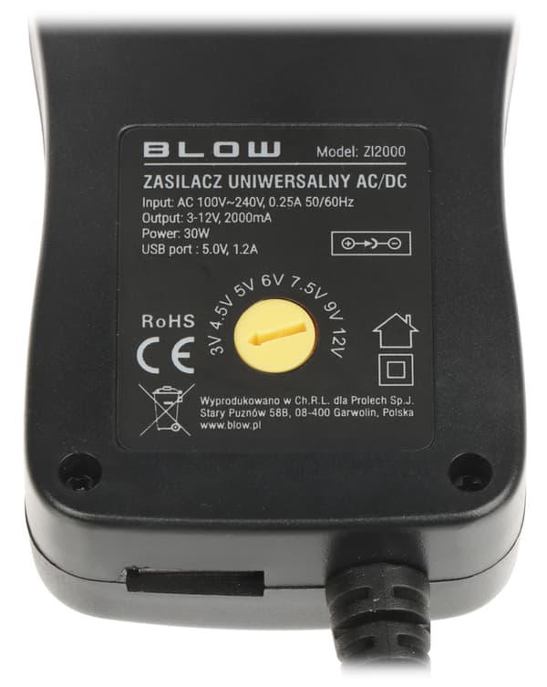 Switching-strømforsyning 3-12V/2A/BL USB