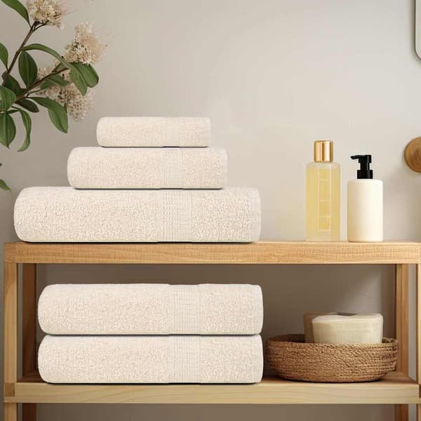vidaXL Bastuhanddukar, 2 st, Creme, 80x200 cm, 100% bomull