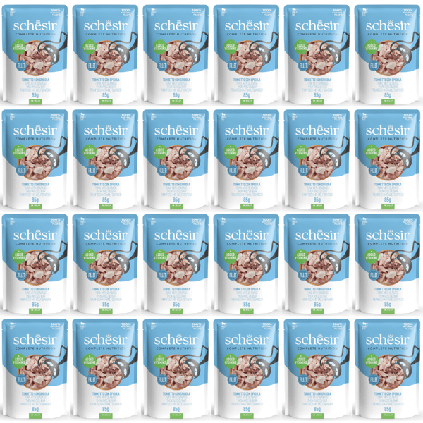 Schesir Adult Tun med Aborre vådfoder til katte 24x85g