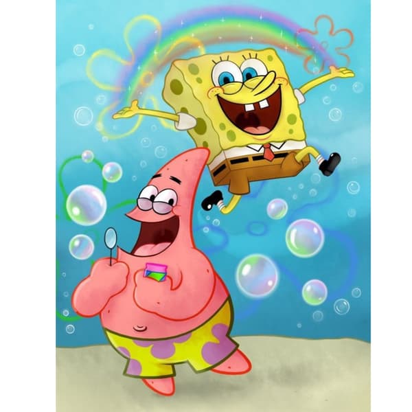 MÅLNING MED SIFFROR Bilder att måla SvampBob och Patrick 40x50cm