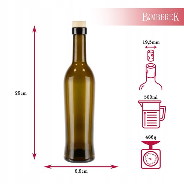 40x TOSCANA glasflaskor 500ml för VIN, LIKÖR, OLIVOLJA