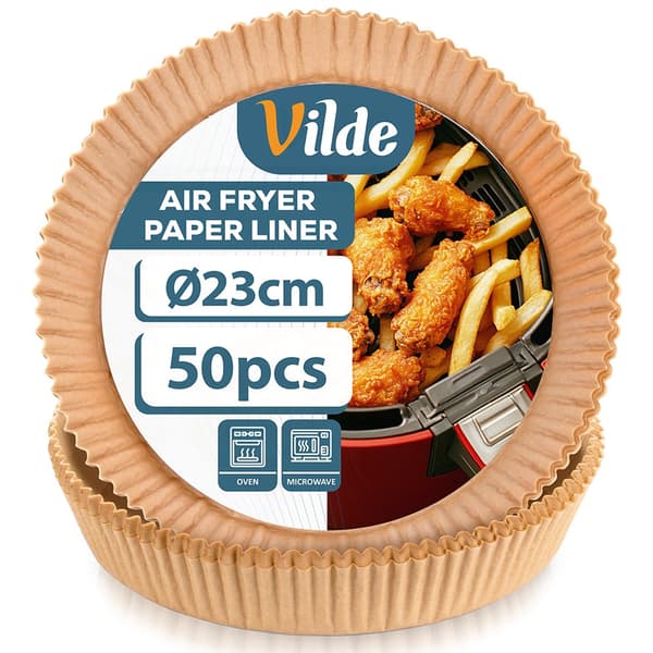 Papirindlæg til luftfritter rundt 23 cm 50 stk.