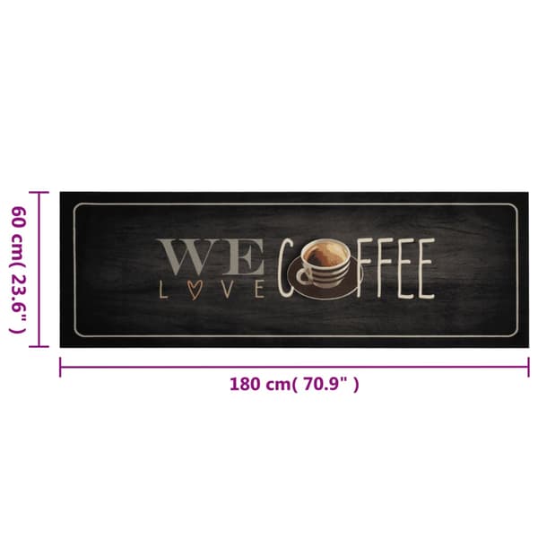 vidaXL Köksmatta kaffe, 60x180 cm, sammet