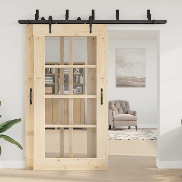 vidaXL skydedørsinstallationssystem 213,5 cm stål sort