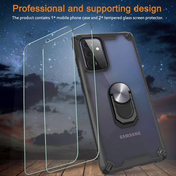SILIKONE ETUI TIL SAMSUNG GALAXY A72 + 2x HÆRDET GLAS