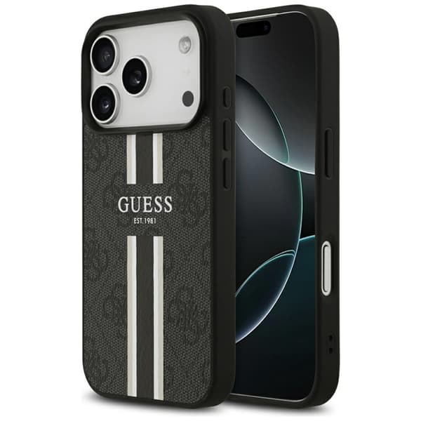 Guess 4G Printed Stripes MagSafe - iPhone 17 Pro cover (sort)