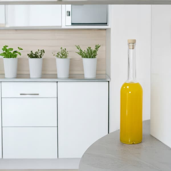 5x FENICE glasflaskor 500ml med kork för likörer, vinflaskor 0,5l