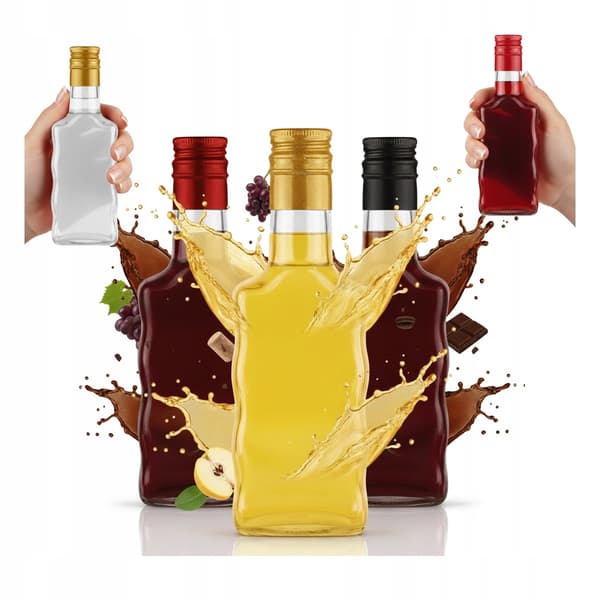 5x Wave-flasker à 200 ml til vintinkturer med skruelåg