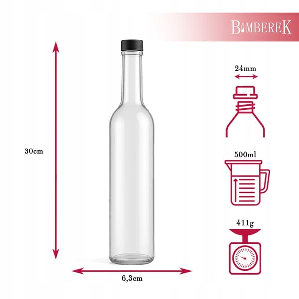 5 x Futura 500 ml pulloa tinktuuroille, GPI-korkki