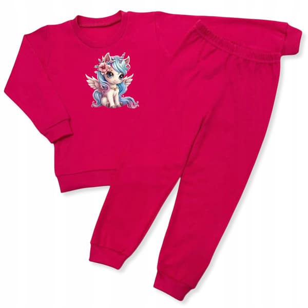 BARNPYJAMAS 146 FÖR FLICKA 100% bomull ENHÖRNING AMARANTH