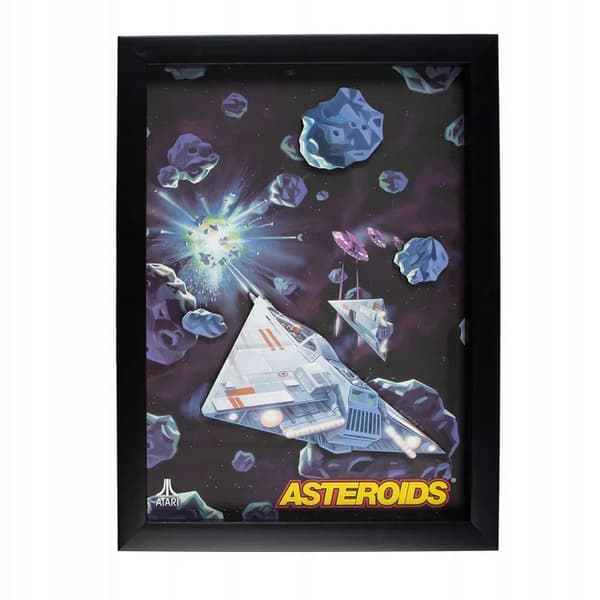 Vægdekorationsbillede Atari 3D Vægkunst Asteroider retro 25x2,2x33,8cm