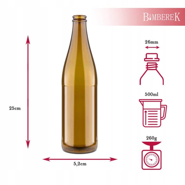 50X GLASFLASKE TIL ØL VICHY LIGHT 500ML TIL ØL CIDER RADLER KOMBUCHA
