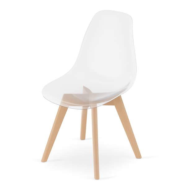 KITO stol transparent / naturlige ben x 4