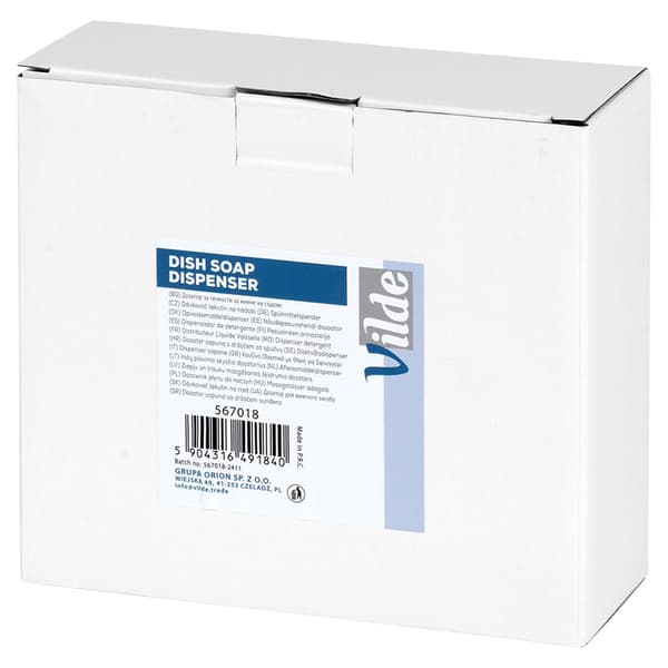 Dispenser til opvaskemiddel med svampebeholder sort 400 ml