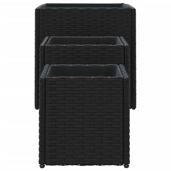 vidaXL haveplantekasser 3 stk., sort, polyrattan