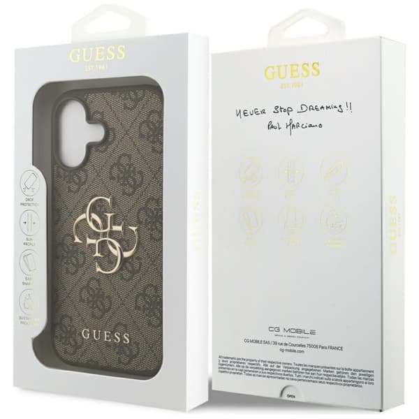 Guess 4G stort logo - iPhone 17 cover (brun)