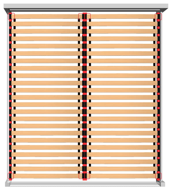 Stelindsats til seng 120x200 DUALFLEX dobbelt