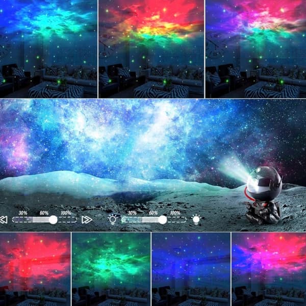 Stjerneprojektor Astronaut Stjerner Natlampe LED Laserprojektor