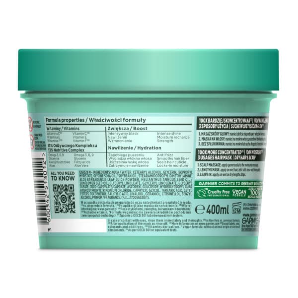 Garnier Fructis Aloe Vera hårmaske 400ml