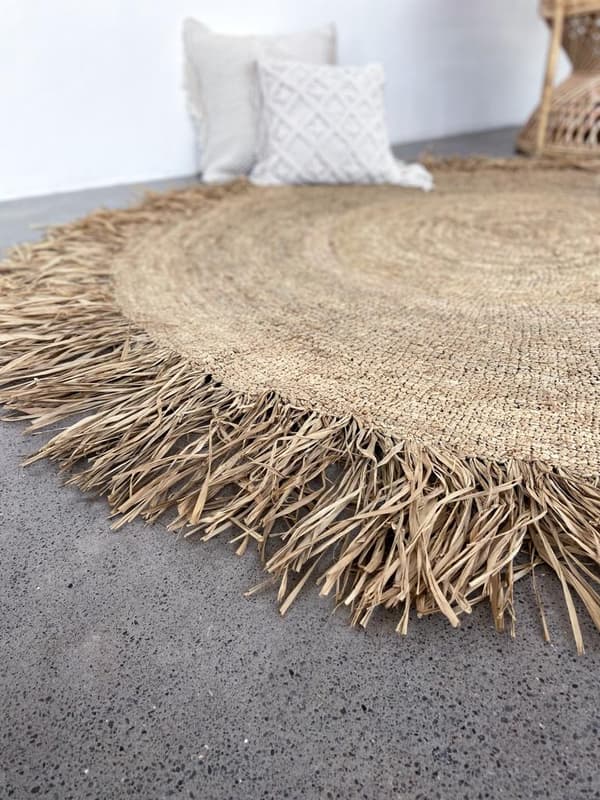 Rund Raffia Tæppe AMBAL