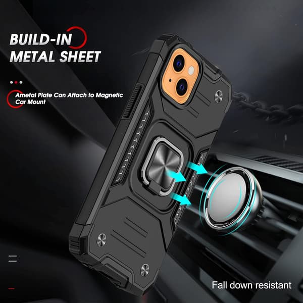 FODRAL TILL APPLE IPHONE 13 MINI ARMOR SVART + 2 ST HÄRDAT GLAS