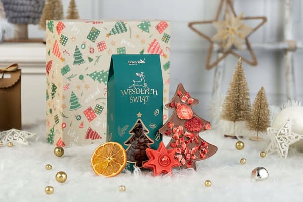 Presentask i låda för jul mikołajki kaffe choklad