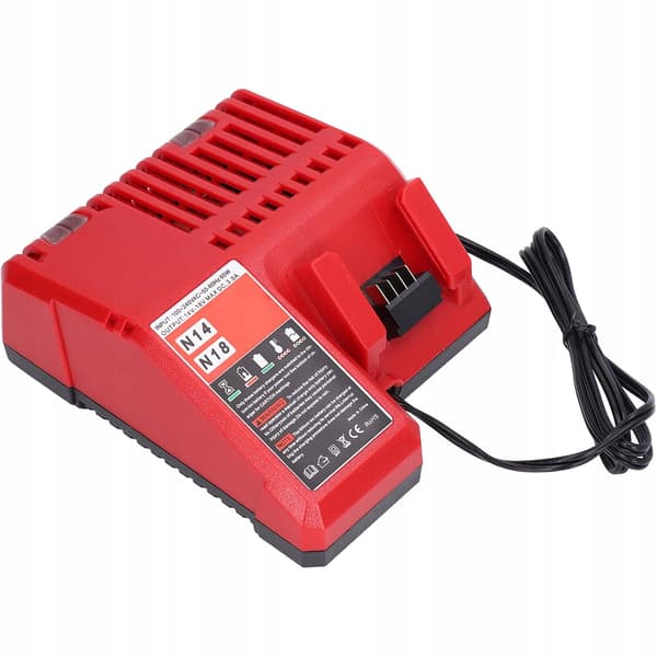 Rosfix VoltPlus M12-18FC PowerDock - Udskiftningsoplader til Milwaukee | 12V-18V | 3A | LED | ABS | Kompatibel med M14, M18