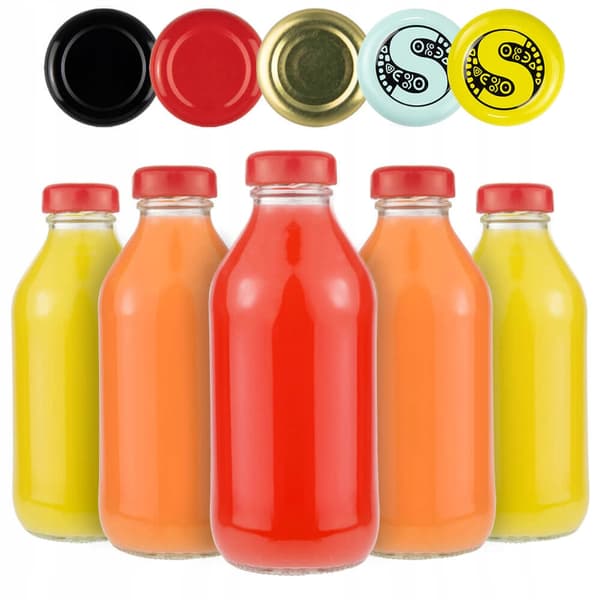 80x Glasflaskor för juice 330ml juicekonserver sirap flaska