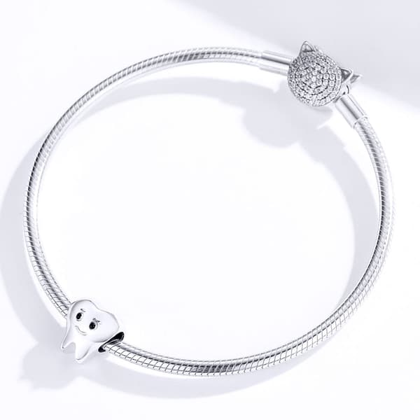Silvertandpärlor till modulärt armband, silver 925