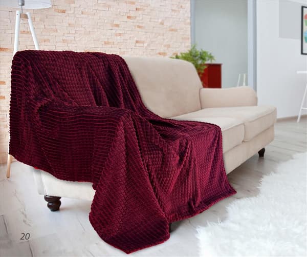 Mikrofibertæppe 150x200 Diamant Blødt Fluffy Bordeaux
