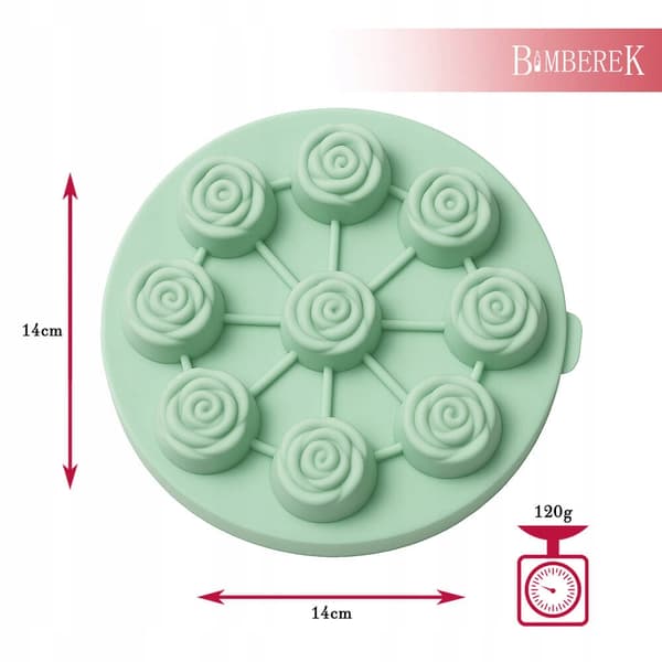 SILIKONE ISTERTNINGFORM ROSE Chokolade 3D Isforme 9 stk.