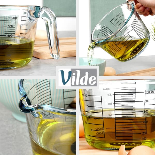 Køkkenmålekop i glas 1 liter