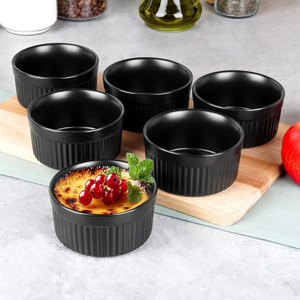 Bageskåle keramiske sorte 260 ml 12 stk.