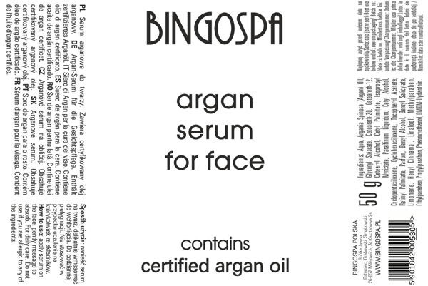 STARK LYFTANDE OCH ÅTERFUKTANDE EFFEKT BINGOSPA Argan Serum