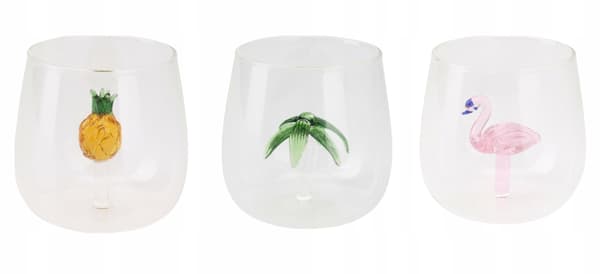 Drikkeglas med ferietema og figur indeni 400ml