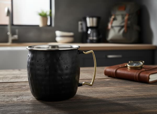 MUGG I ROSTFRITT STÅL 475 ML SVART BELÄGGNING