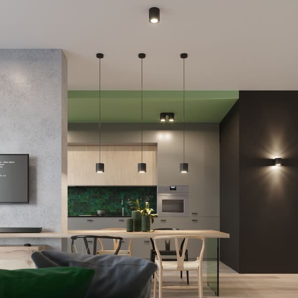Loftlampe Orbis 1 GU10 sort aluminium Sollux SL.0016