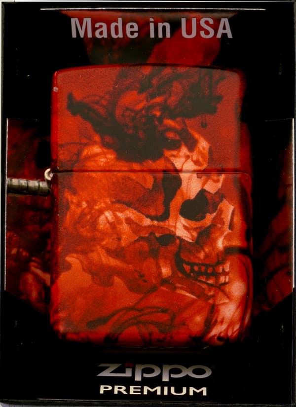 ZIPPO Lightersæt SPOOKY SKULL DESIGN Gave nr. 3