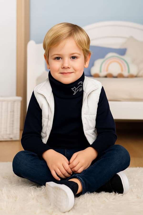 Børne TURTLENECK 110 SWEATSHIRT Børne T-SHIRT med print SORT