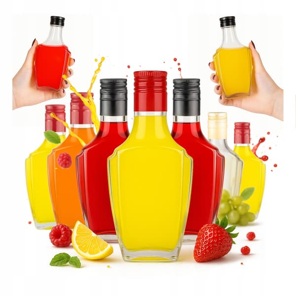 50x NOBEL Glasflaskor 250ML för LIKÖR, hembränt, VIN, alkohol SET