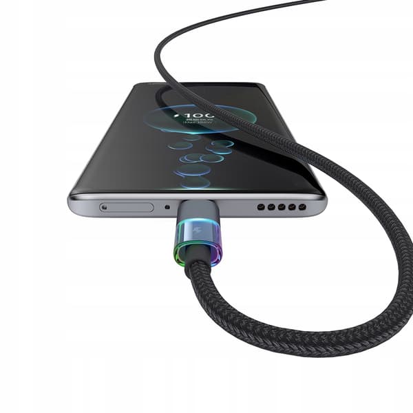 MCDODO KABEL USB-A USB-C SNABBLADDNING USB TYP C 6A 100W 1M LED SVART