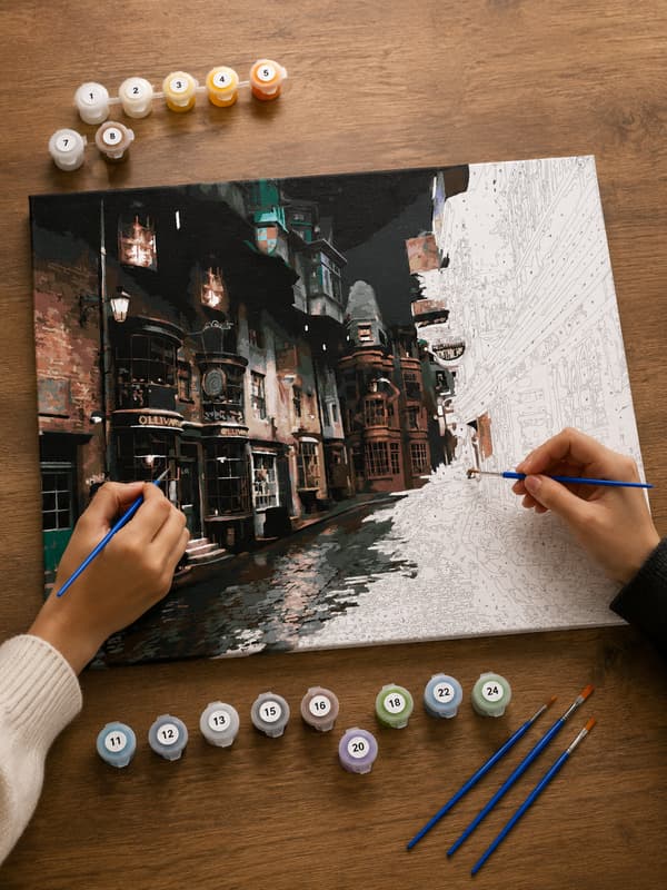 Maleri efter tal Billeder at male - Harry Potter Diagonalstræde 50x40 cm