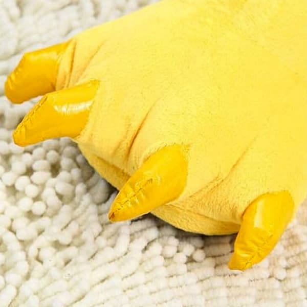 Bløde børneslippers med 3D-poter, gule og kløer, 27-32