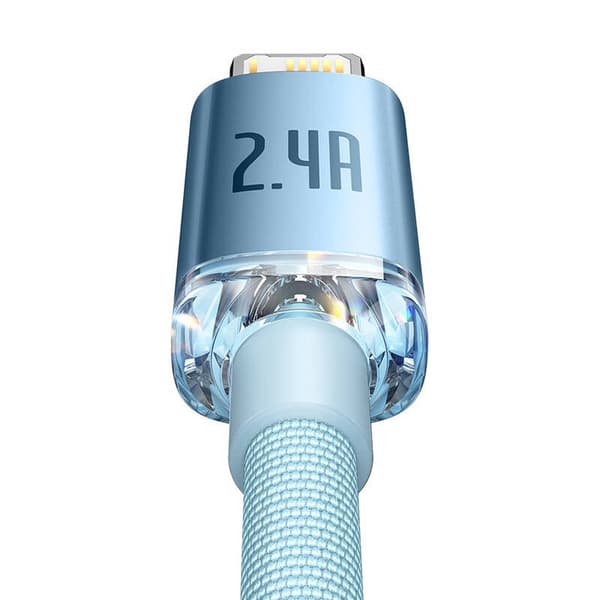 Baseus Crystal Shine USB-kaapeli iPhonelle, 2.4A, 1.2m (Sininen)
