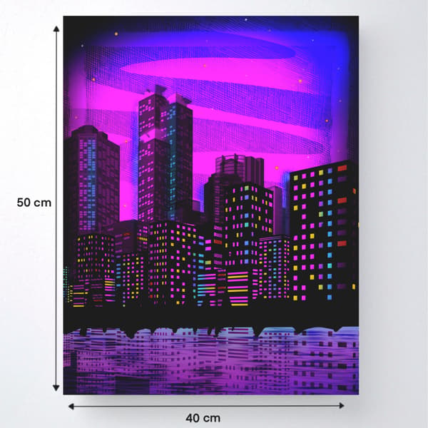 MALING EFTER TAL MED RAMME Billeder til maleri Neon Panorama 40x50 cm