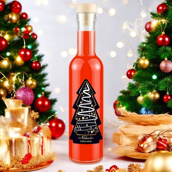 5x FUTURA-pullo 250ml + JOULUKUUSEN LABEL -pullot jouluviinitinktuuroille