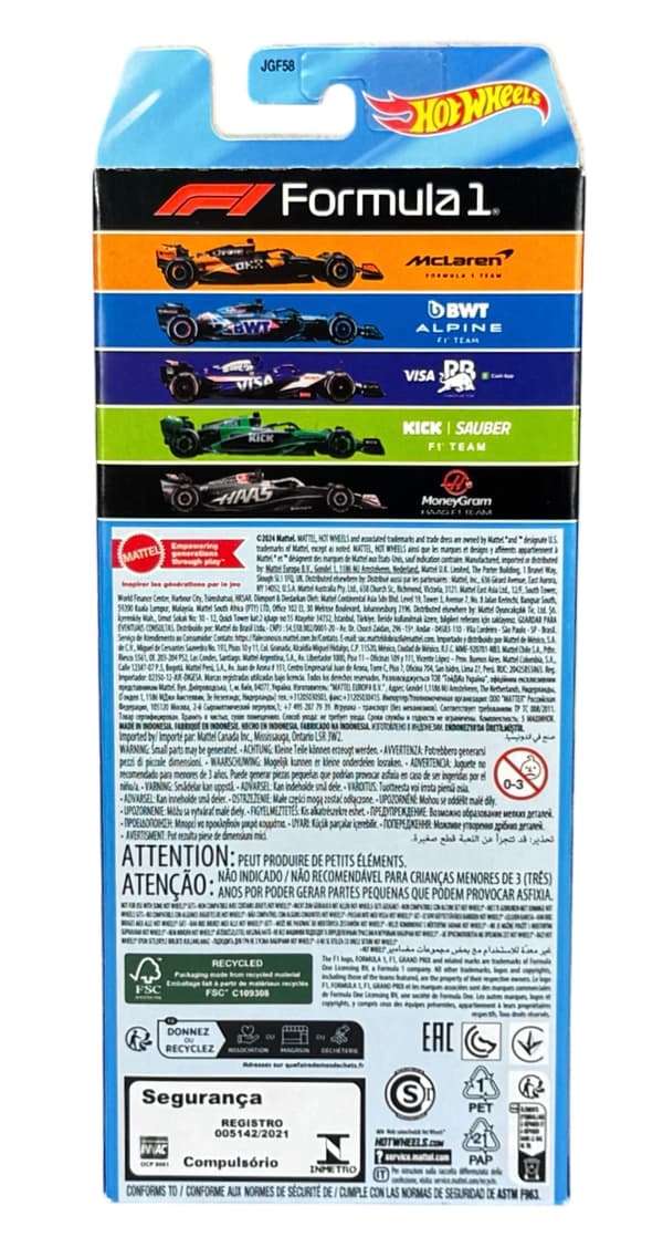 HOT WHEELS FORMULA 1 F1 5-PAK JGF58