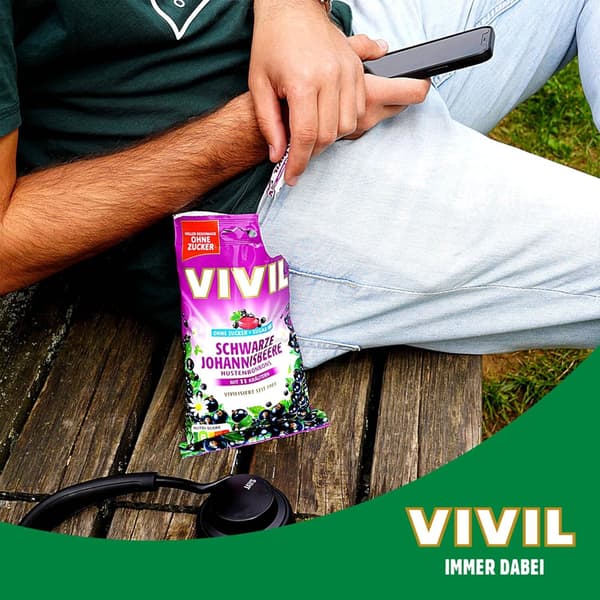 Vivil Svarta vinbär sockerfria godis 120 g